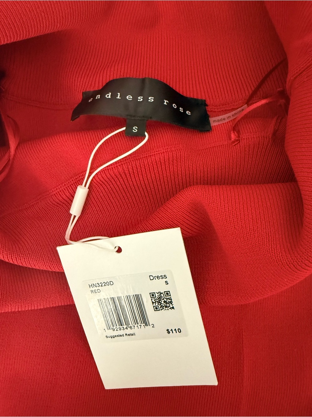 NWT, Anthropologie, Endless Rose Off-Shoulder Red Mini Dress, Small - Picture 8 of 10